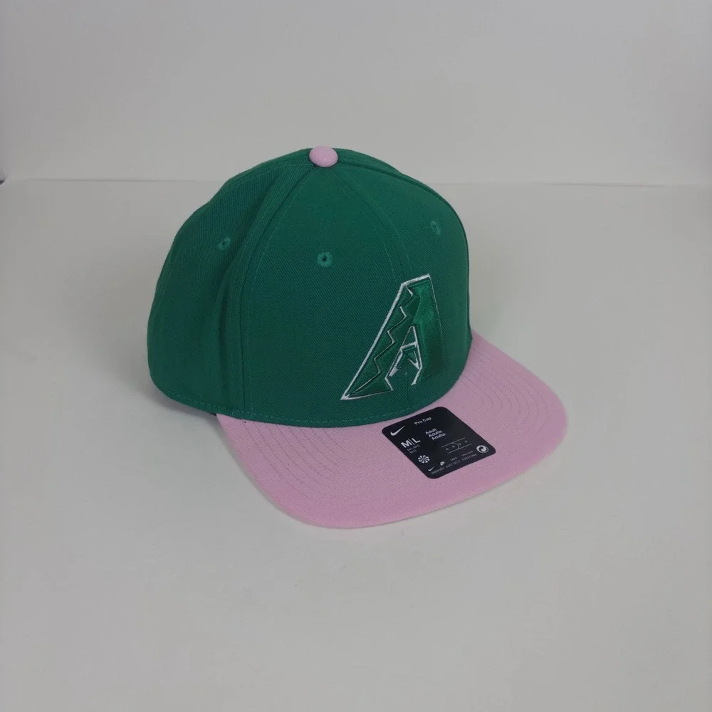 Nike Arizona Diamondbacks Hat Mens M/L Green Pink Snapback MLB Pro Cap NB09-0CPE